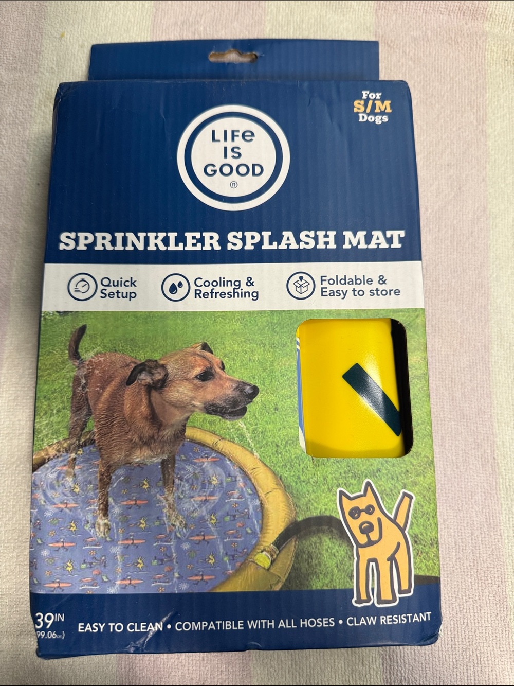 Life Is Good Yellow & Blue Sprinkler Splash Mat
